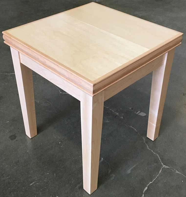 Maple Veneer Parsons table with Tri-Round Profile Wood Edge